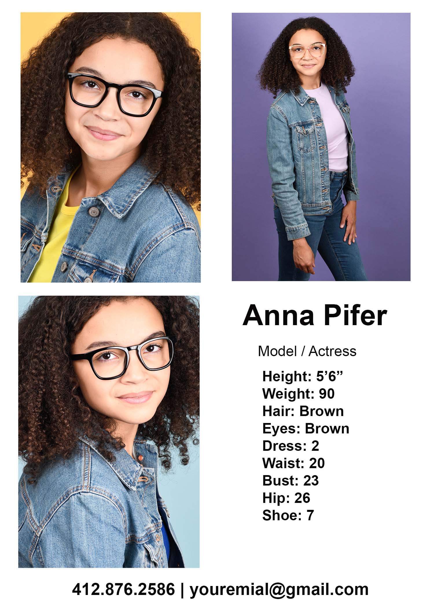 Modeling and acting Comp Card